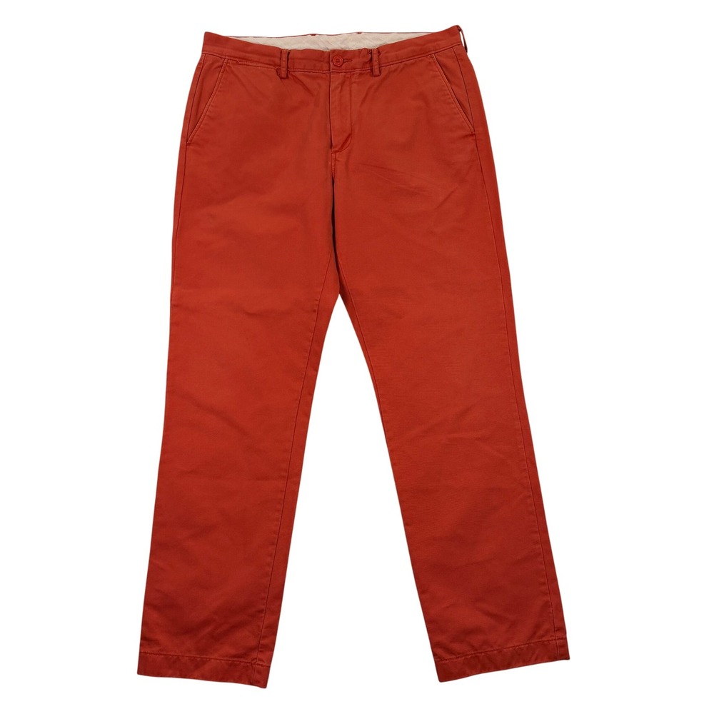J.Crew Mens 34x32 Broken-In Chino Urban Slim Pants Burnt Orange Cotton Trousers